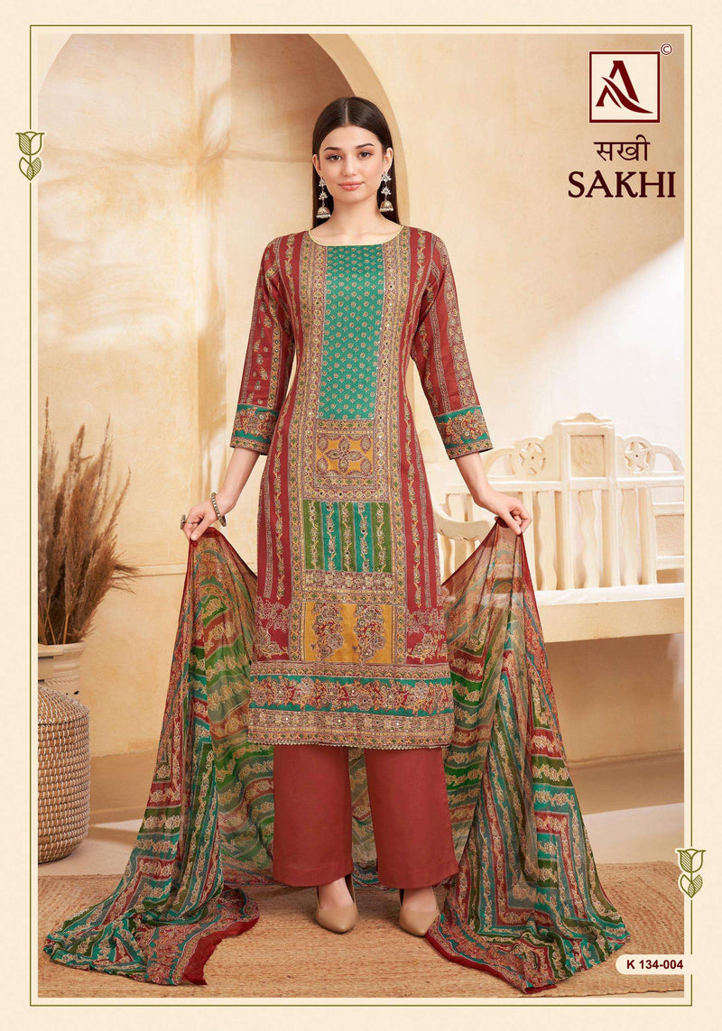 Alok Suits Sakhi Jam Cotton Designer Print Unstitched Salwar Suit