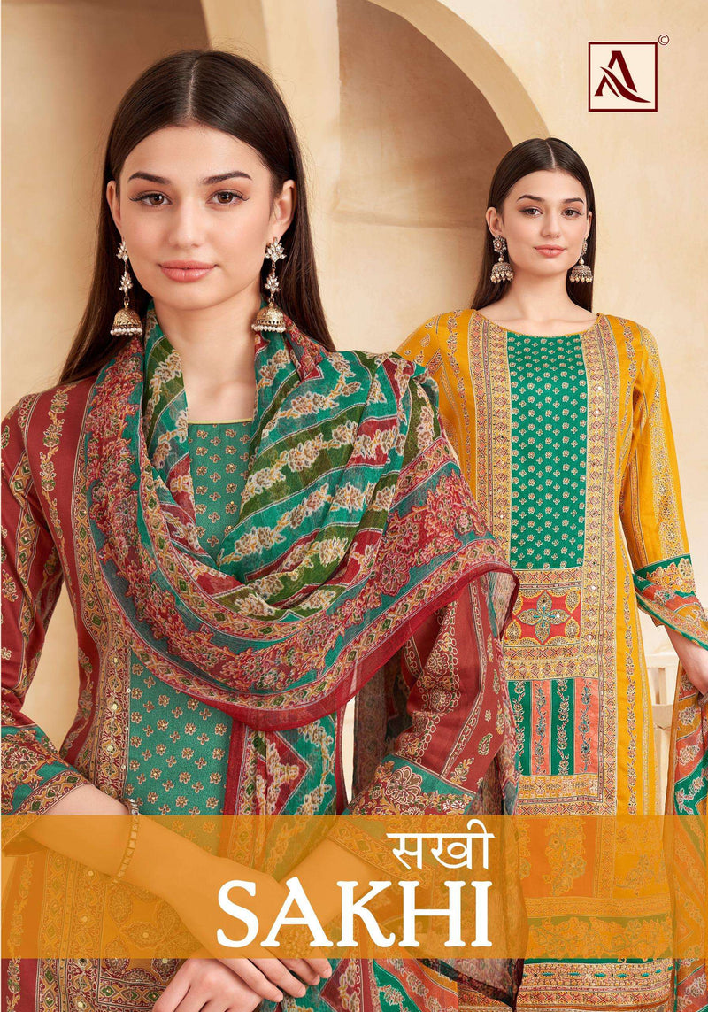 Alok Suits Sakhi Jam Cotton Designer Print Unstitched Salwar Suit