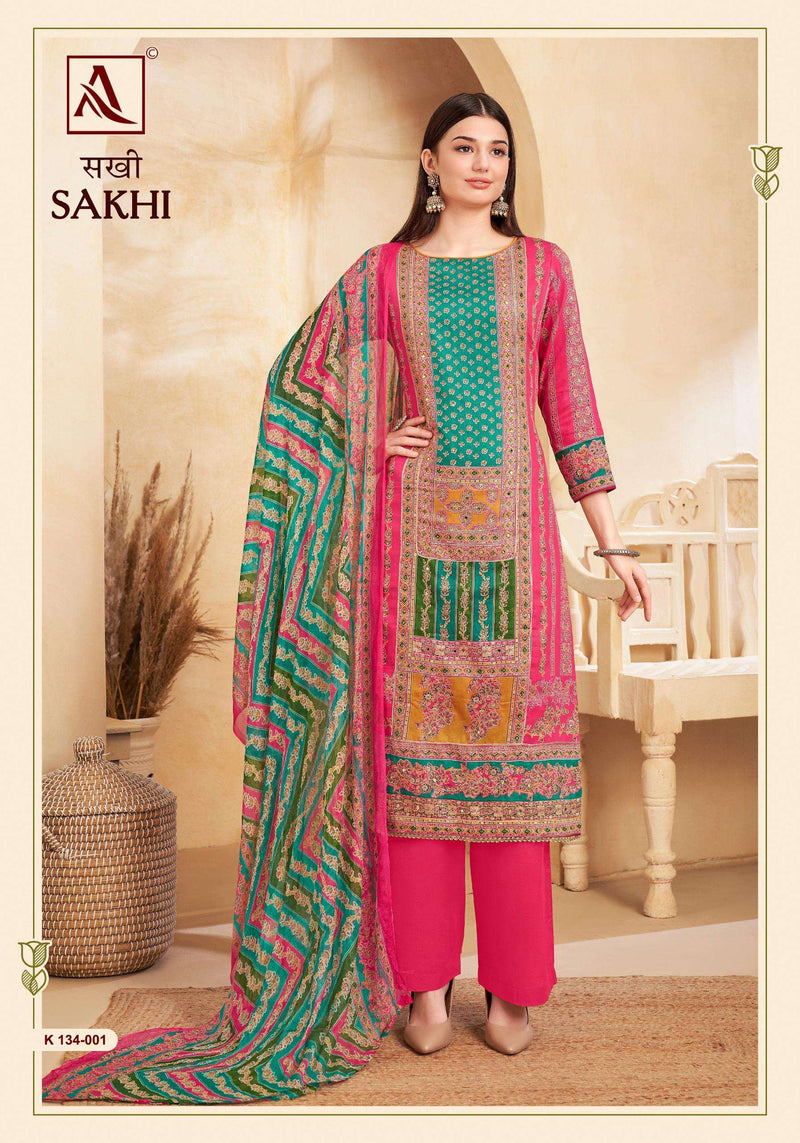 Alok Suits Sakhi Jam Cotton Designer Print Unstitched Salwar Suit