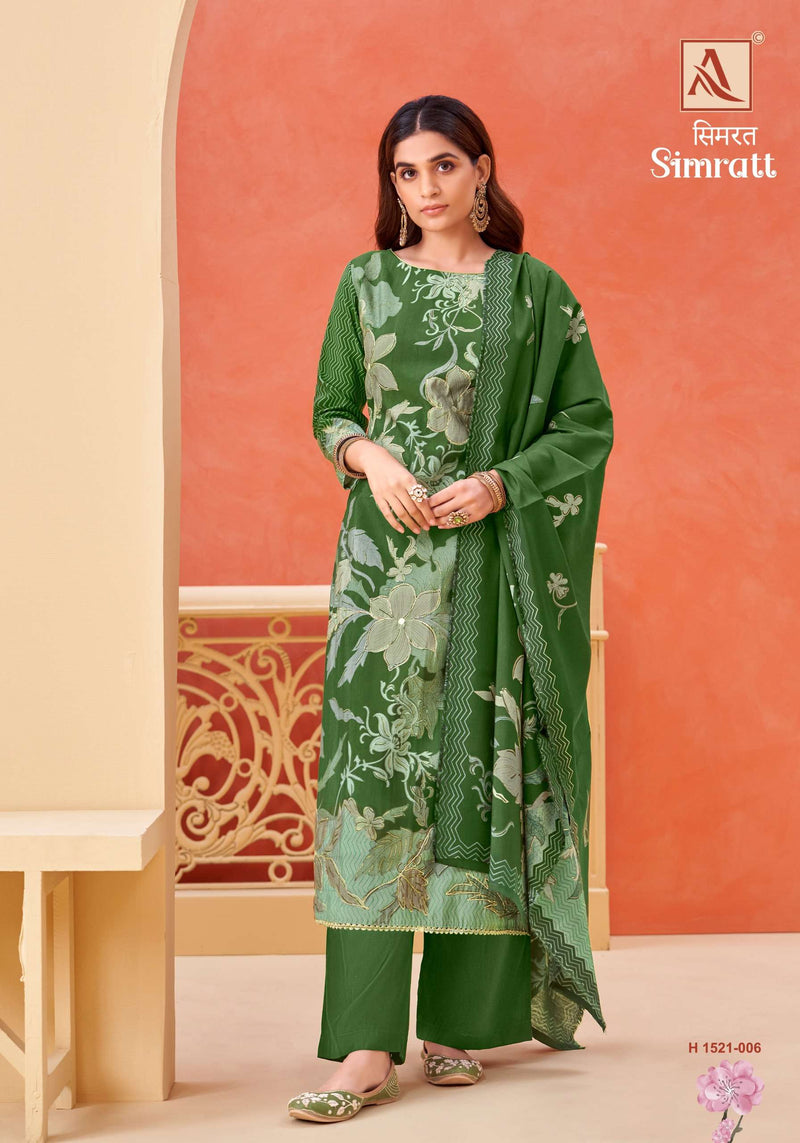 Alok Suits Simratt Viscose Mudaal Aari Miorror Work Designer Salwar Suit