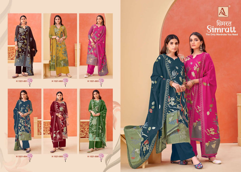 Alok Suits Simratt Viscose Mudaal Aari Miorror Work Designer Salwar Suit