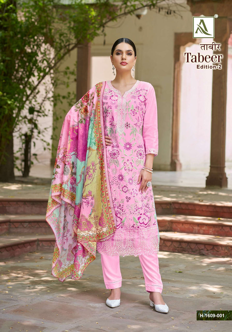 Alok Suits Tabeer Vol 2 Cambric Cotton Pakistani Embroidery Fancy Salwar Suit