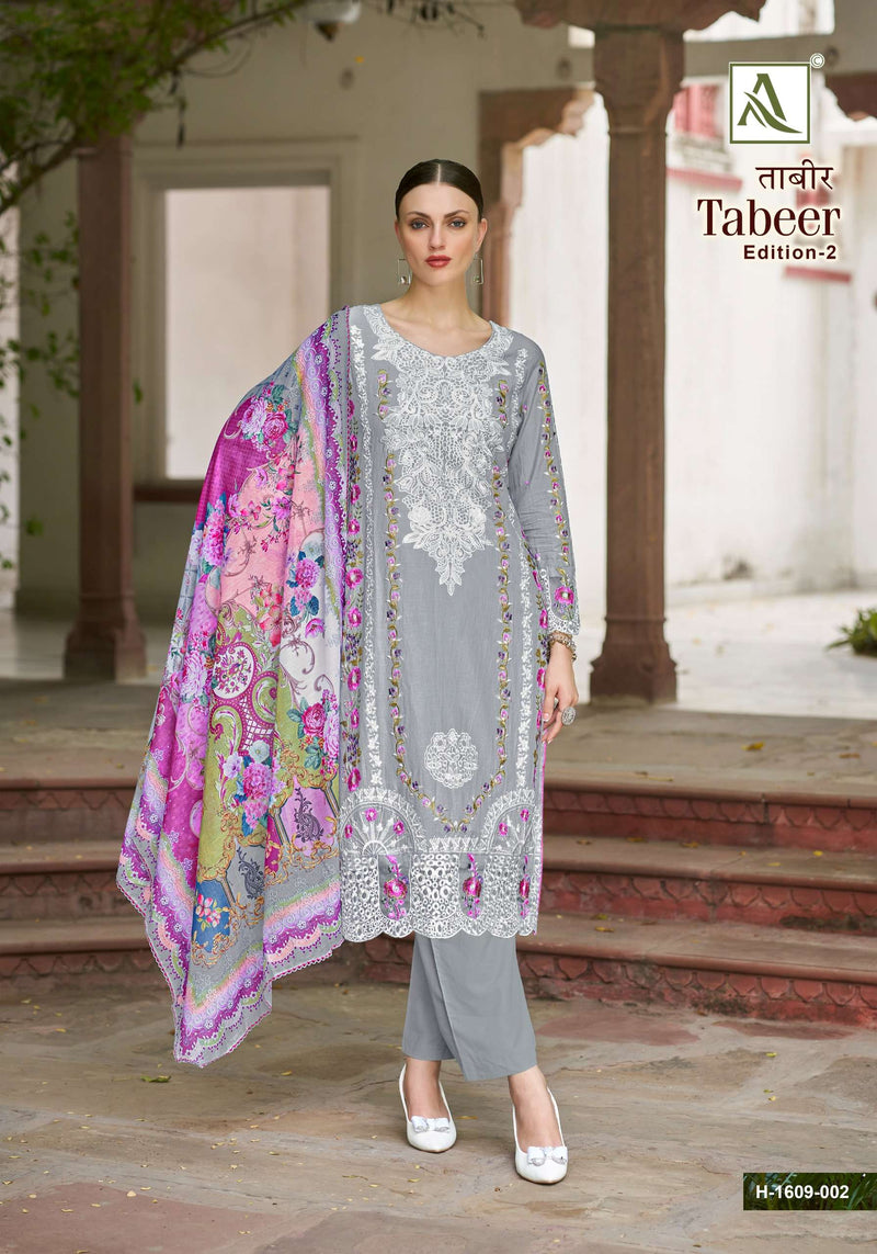 Alok Suits Tabeer Vol 2 Cambric Cotton Pakistani Embroidery Fancy Salwar Suit
