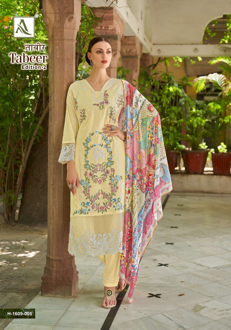 Alok Suits Tabeer Vol 2 Cambric Cotton Pakistani Embroidery Fancy Salwar Suit