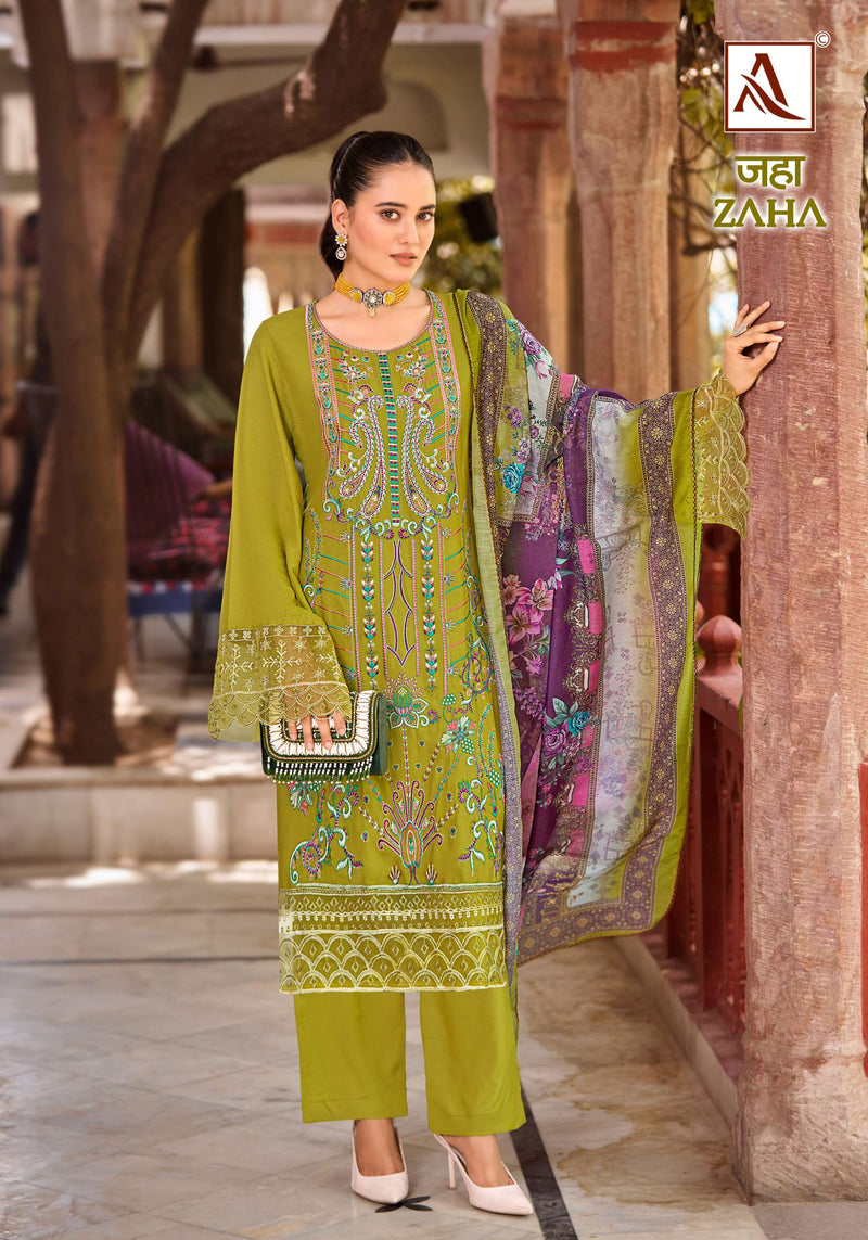 Alok Suits Zaha Viscose Reyon Pakistani Embroidery Designer Party Wear Suit