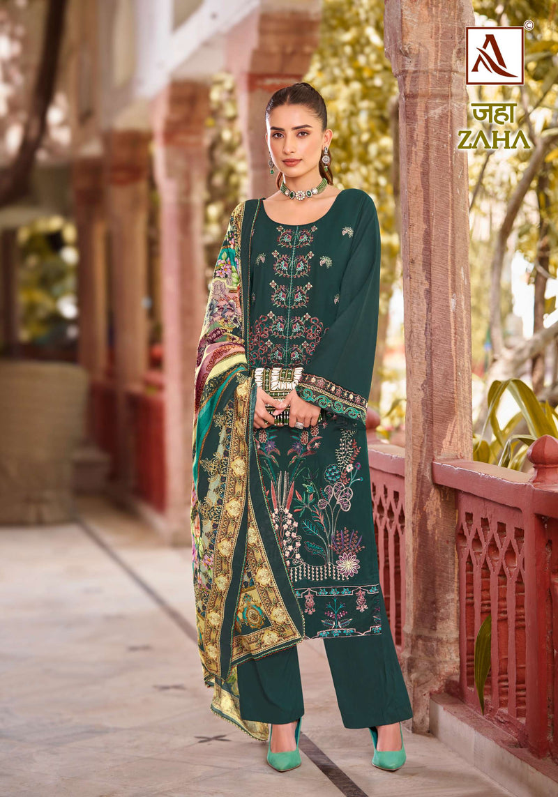 Alok Suits Zaha Viscose Reyon Pakistani Embroidery Designer Party Wear Suit