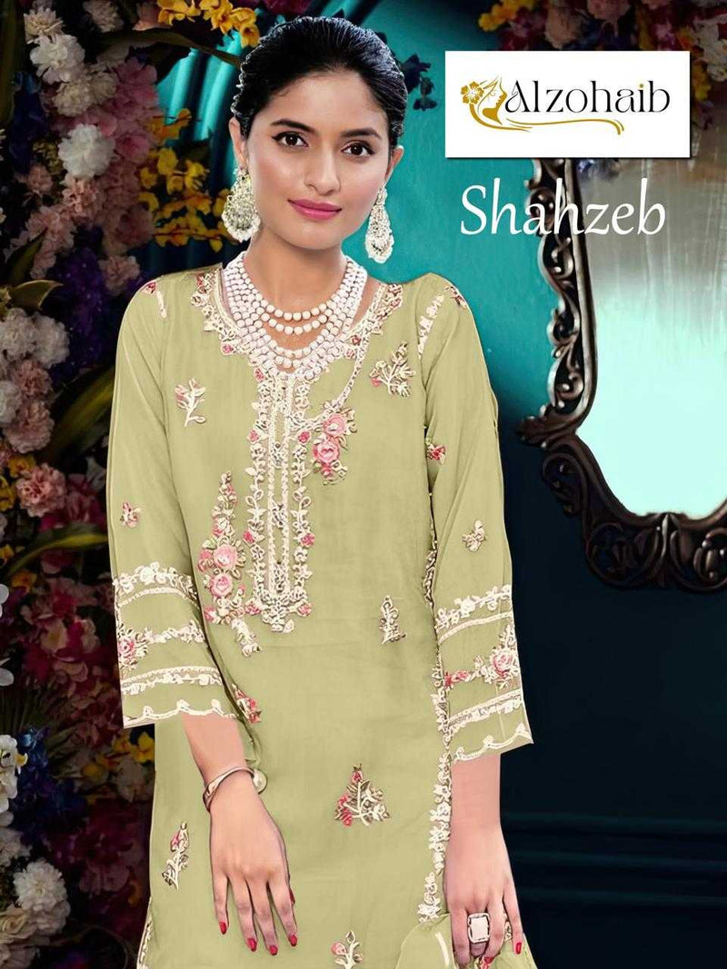 Al Zohaib Shahzeb Vol 1 Organza With Heavy Embrodairy Unstitched Salwar Suit