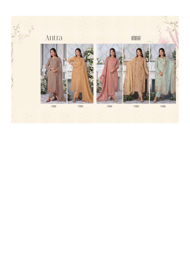 Amirah Antra Hit List Organza Silk Embrodery Work Heavy Designer Party Wear Suit
