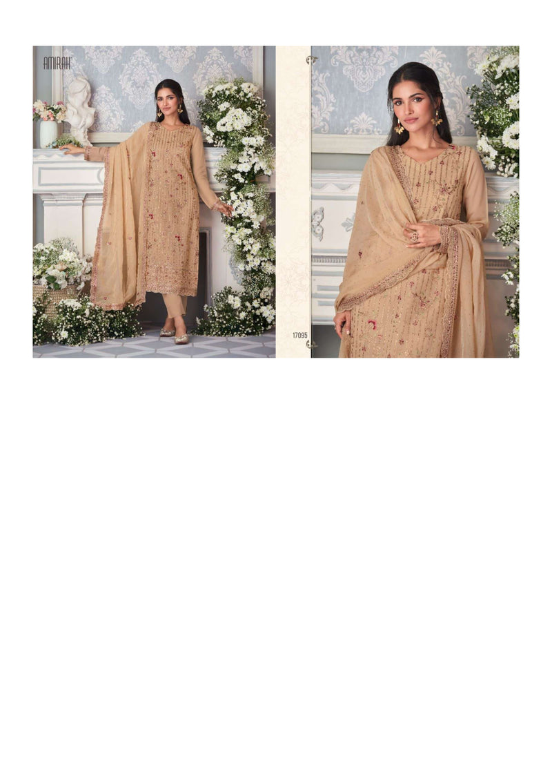 Amirah Antra Hit List Organza Silk Embrodery Work Heavy Designer Party Wear Suit