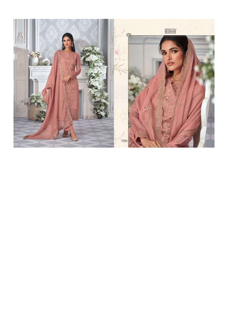 Amirah Antra Hit List Organza Silk Embrodery Work Heavy Designer Party Wear Suit