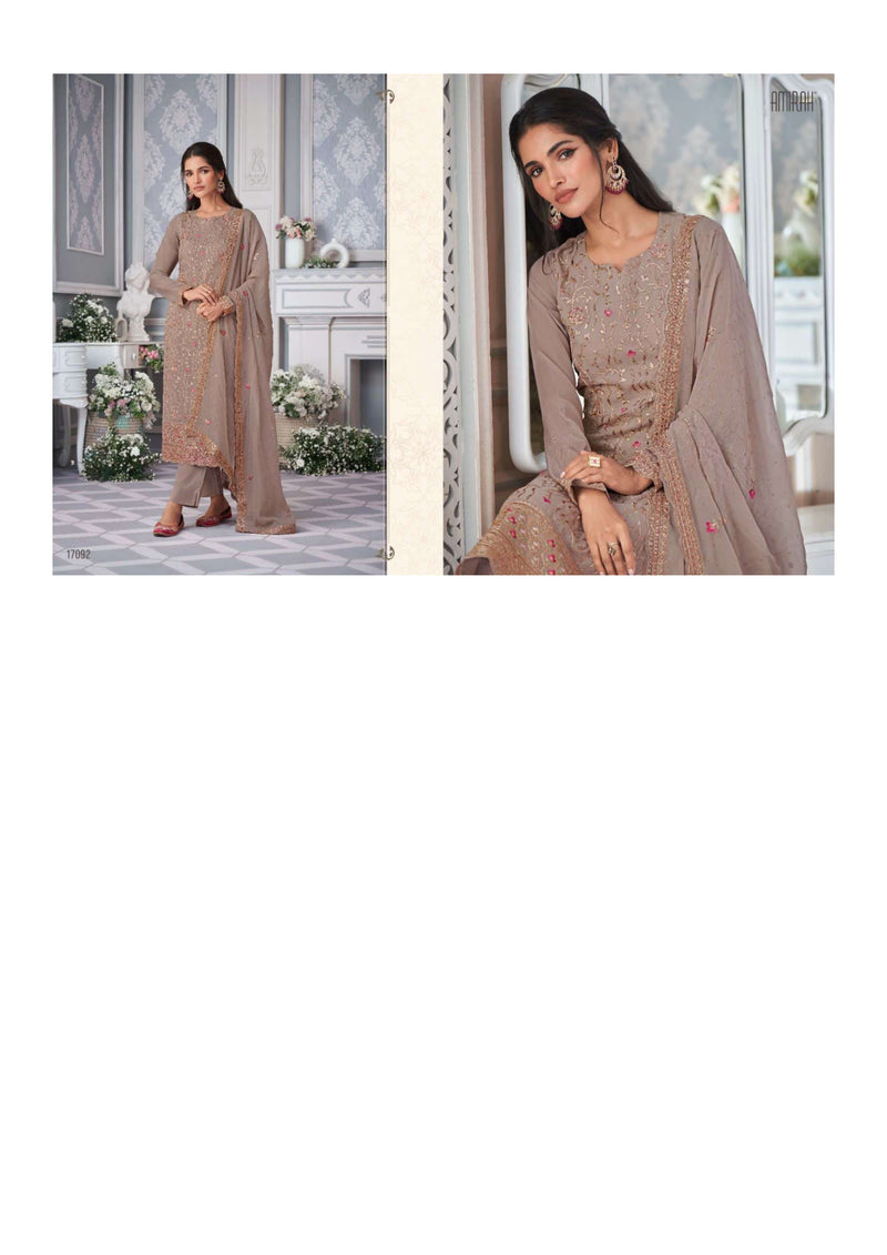 Amirah Antra Hit List Organza Silk Embrodery Work Heavy Designer Party Wear Suit