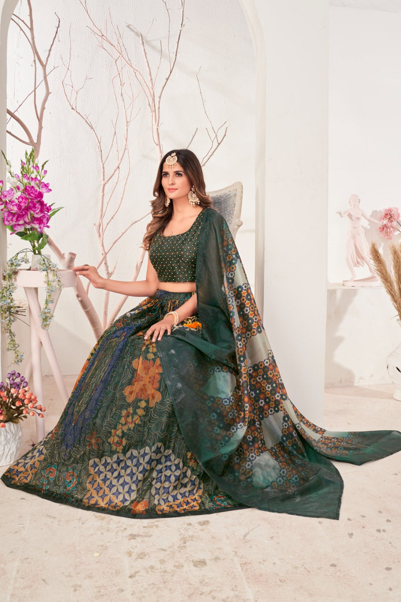 Amoha Trendz D No C 1533 Orgenza With Printed Work Lehnga Choli