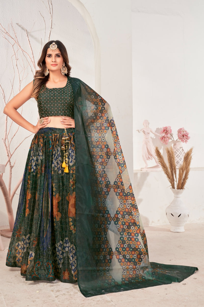 Amoha Trendz D No C 1533 Orgenza With Printed Work Lehnga Choli