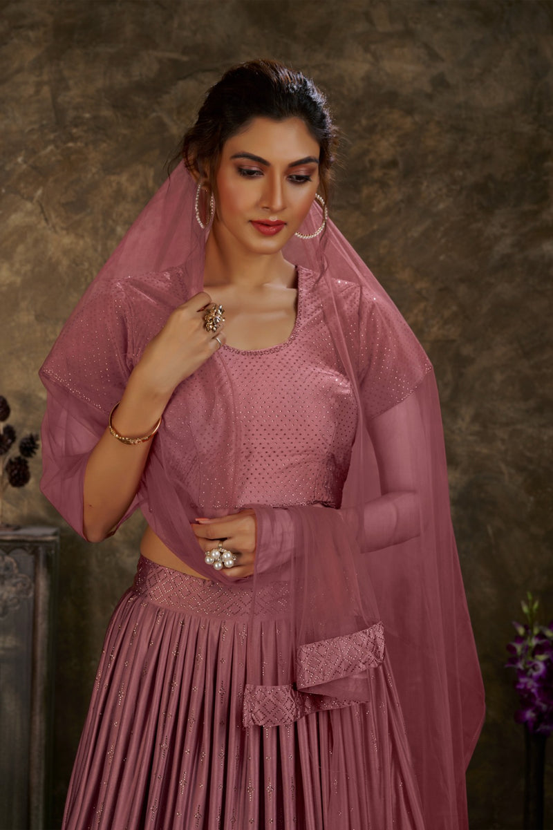 Amoha Trendz D No C 1916 Imported Lycra With Swarovski Work Lehnga
