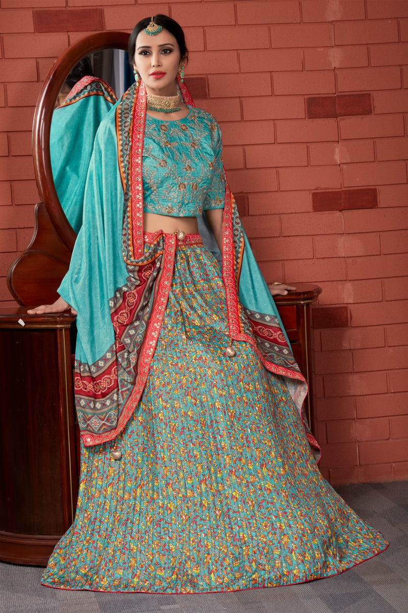 Amoha Trendz D No C 1989 Chinnon Designer Blouse With Lehnga
