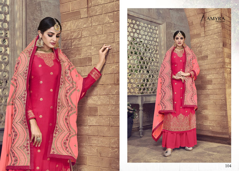 Amyra Designer Ceremony Pure Dola With Diamond Work Wedding Wear Salwar Kameez