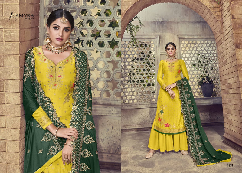 Amyra Designer Ceremony Pure Dola With Diamond Work Wedding Wear Salwar Kameez
