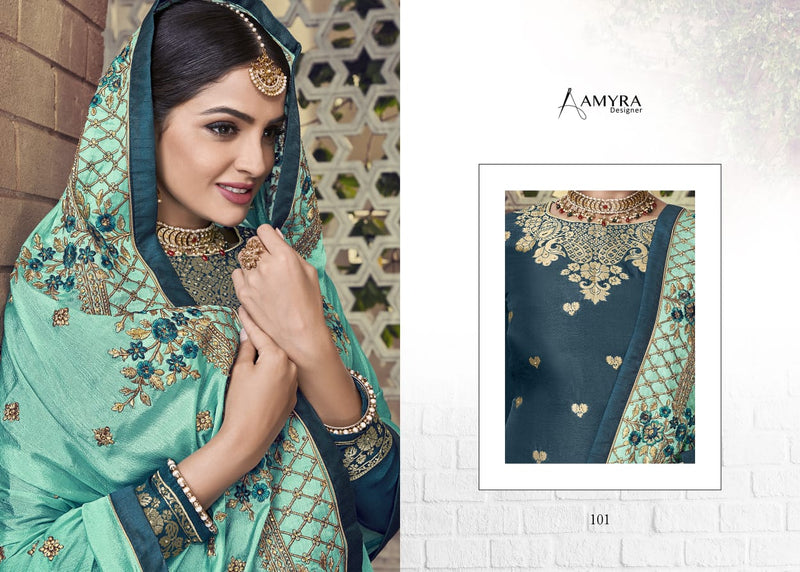 Amyra Designer Ceremony Pure Dola With Diamond Work Wedding Wear Salwar Kameez