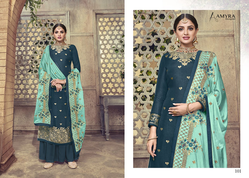 Amyra Designer Ceremony Pure Dola With Diamond Work Wedding Wear Salwar Kameez