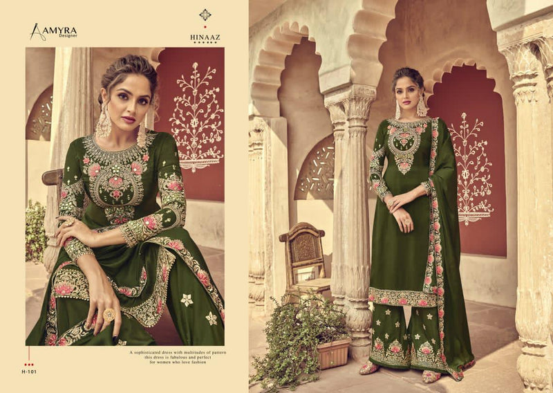 Amyra Designer Hinaaz Viscose Upada Embroidery Work Designer Rich Wedding Wear Salwar Suits