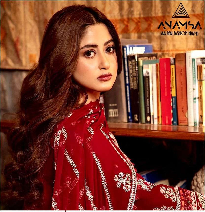 Anamsa 461 Rayon Cotton Heavy Embroidered Fancy Salwar Suit