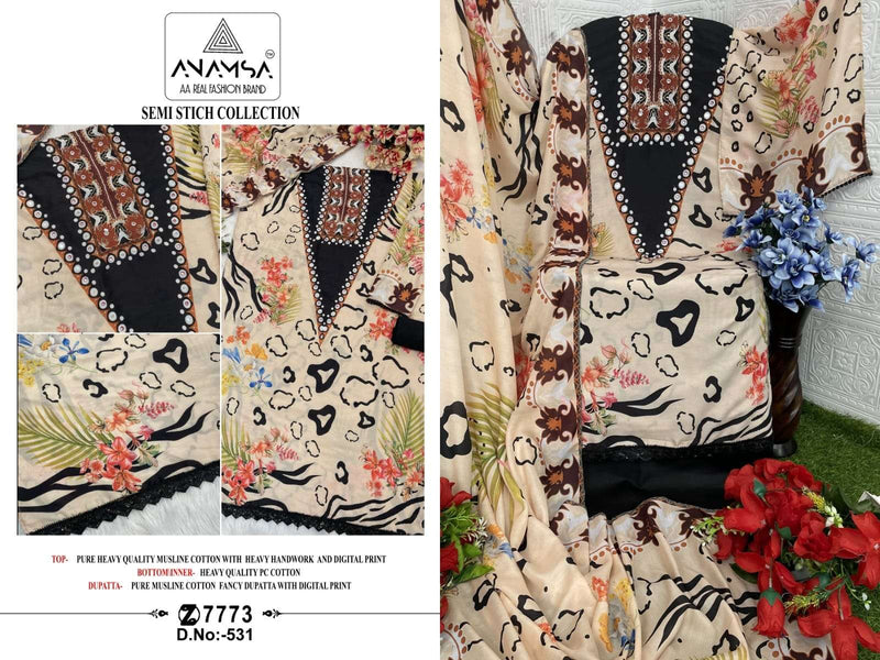 Anamsa 531 Muslin Cotton Fancy Designer Suit