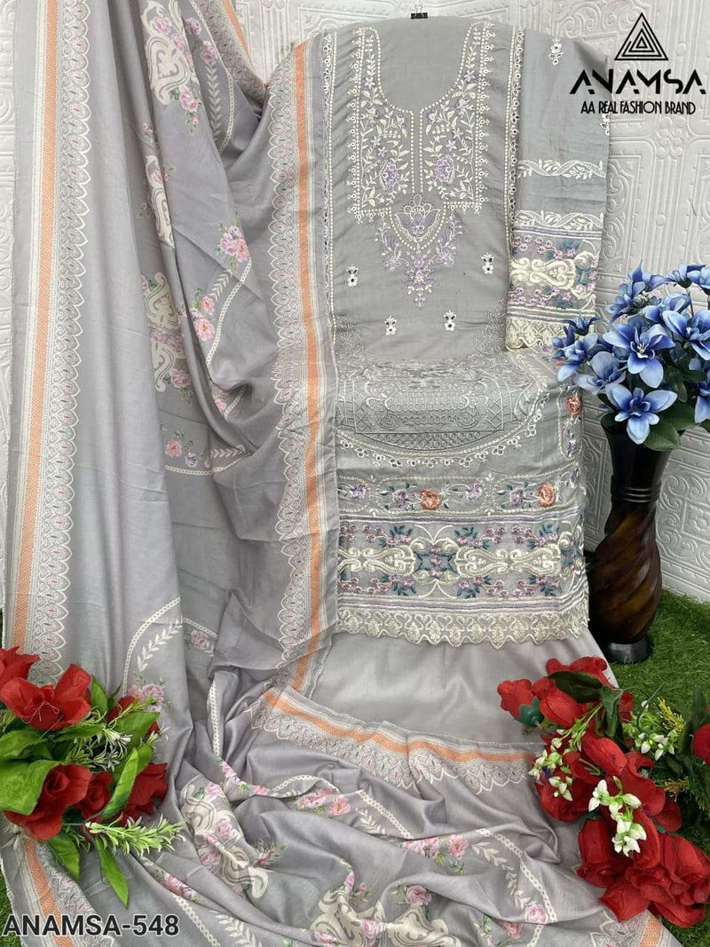Anamsa 548 Rayon Cotton Heavy Embroidered Fancy Suit