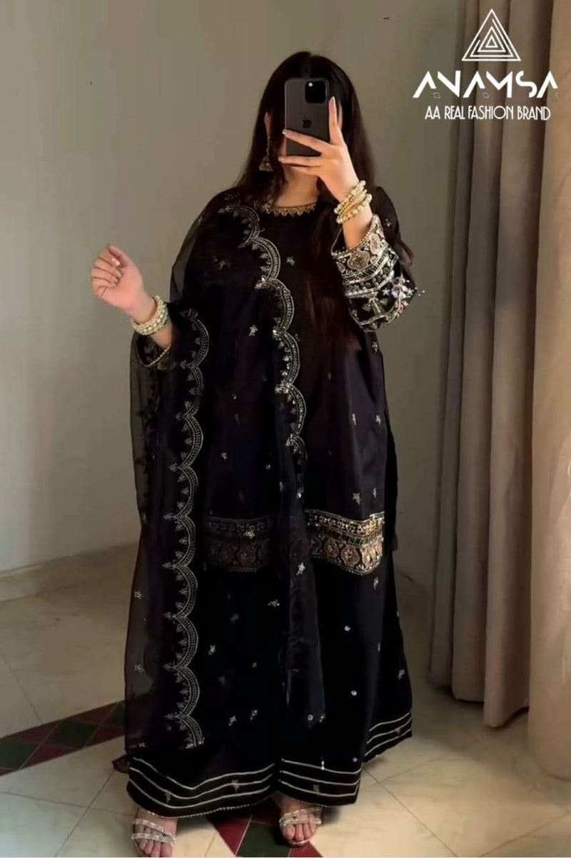 Anamsa 549 Fox Georgette Heavy Embroidered Fancy Suit