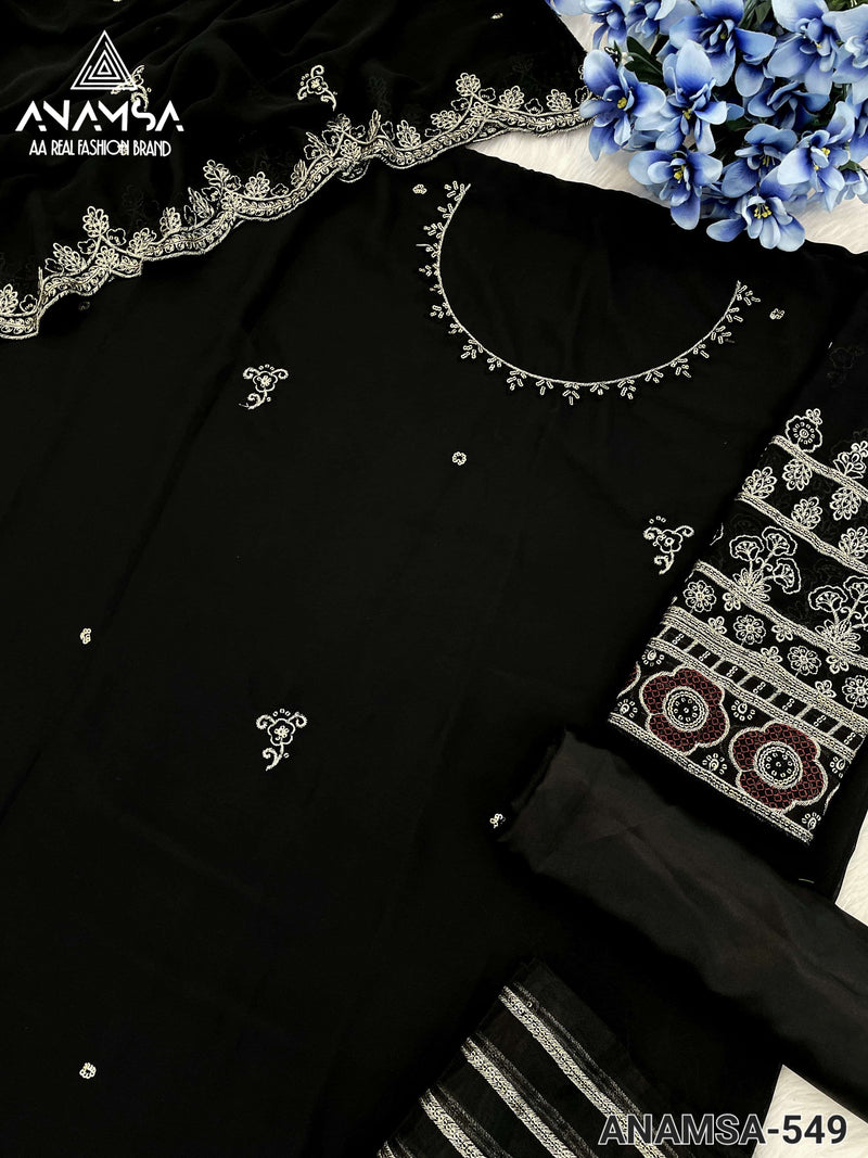 Anamsa 549 Fox Georgette Heavy Embroidered Fancy Suit