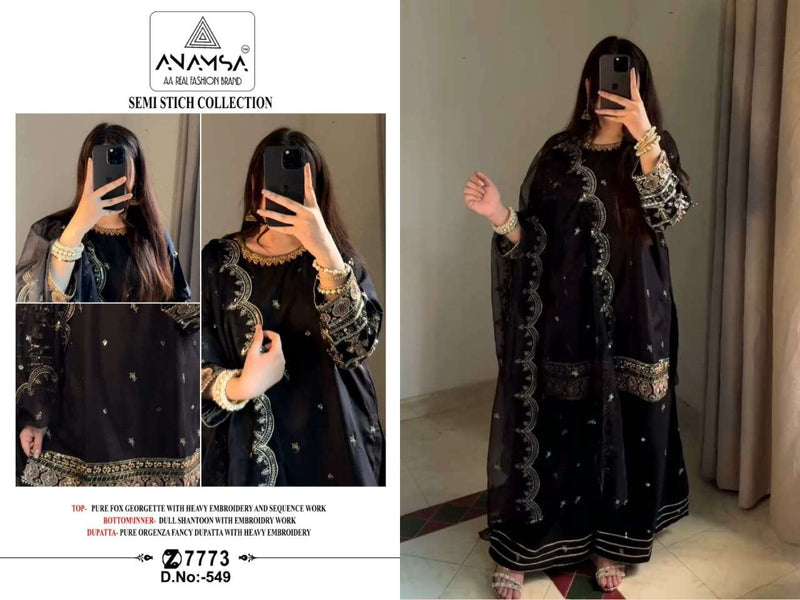 Anamsa 549 Fox Georgette Heavy Embroidered Fancy Suit