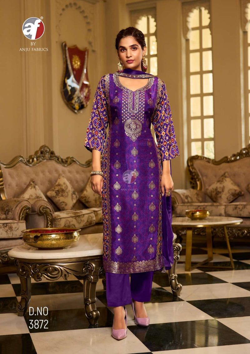 Anju Fabrics Dastoor Vol 6 Dola Jacquard Casual Wear Kurti Pant Dupatta Collection