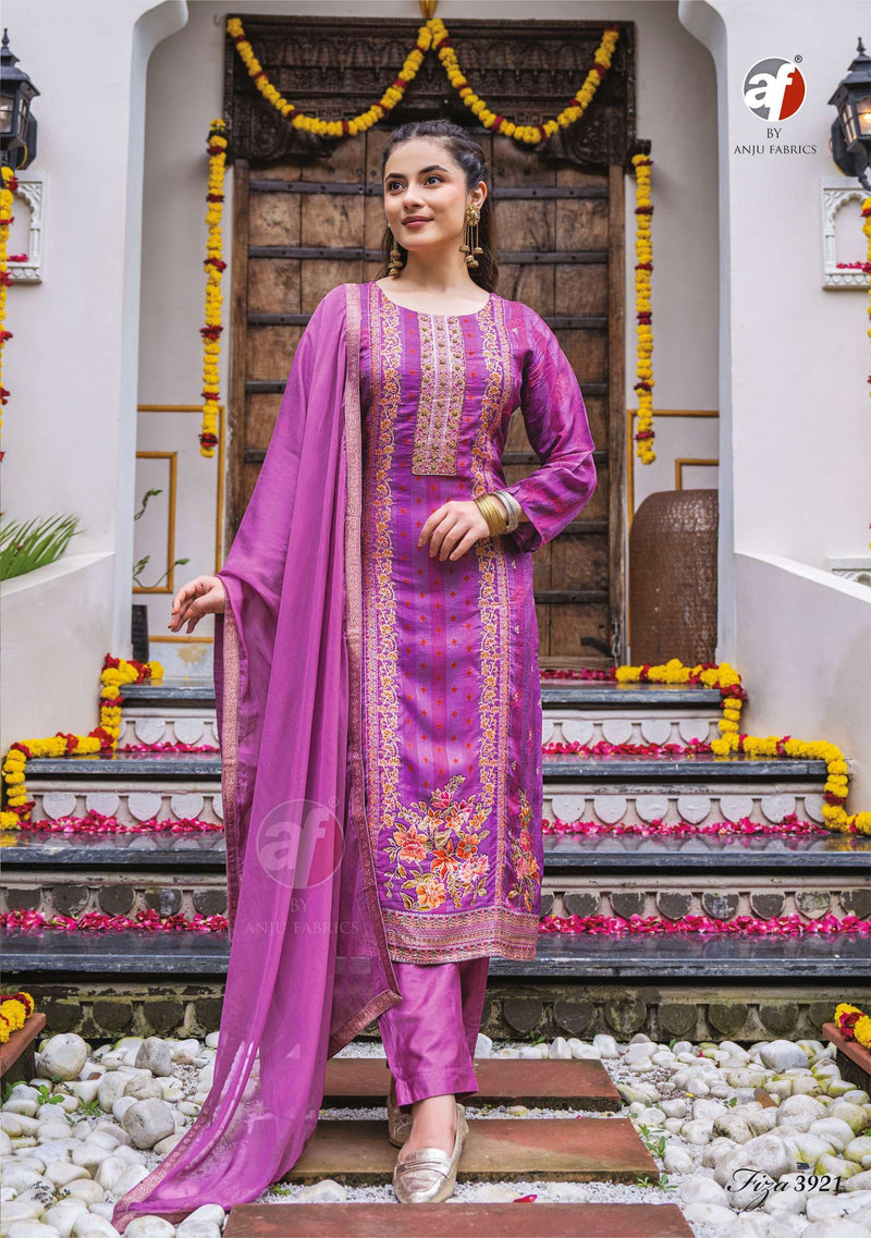 Anju Fabrics Fiza Vol 2 Dola Jacquard Designer Festiv Wear Kurti Pant Dupatta Set