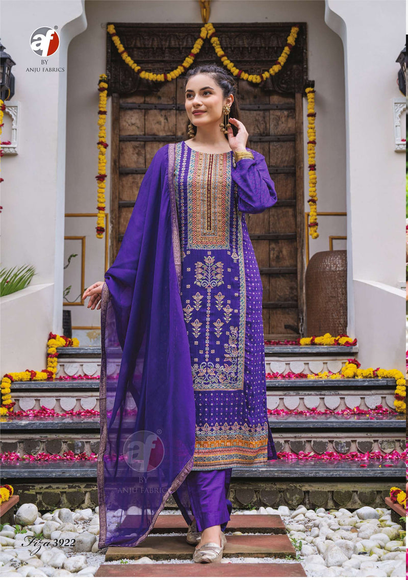 Anju Fabrics Fiza Vol 2 Dola Jacquard Designer Festiv Wear Kurti Pant Dupatta Set