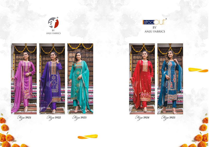 Anju Fabrics Fiza Vol 2 Dola Jacquard Designer Festiv Wear Kurti Pant Dupatta Set