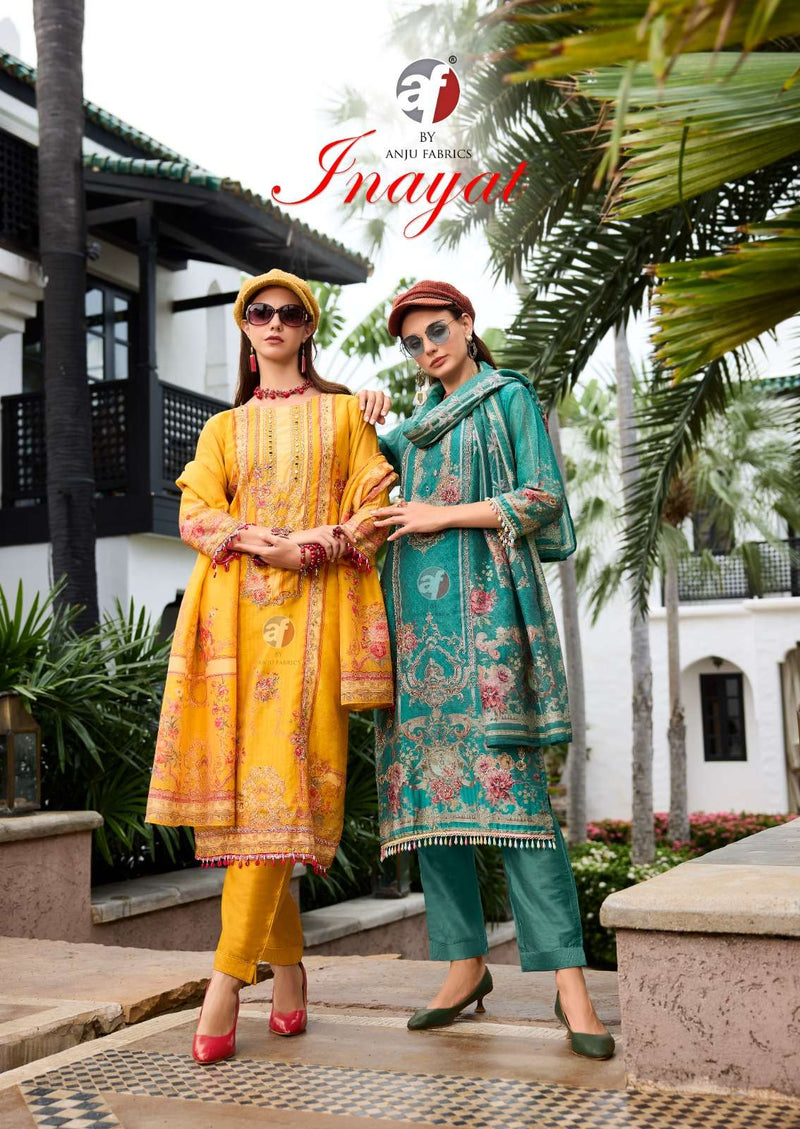 Anju Fabrics Inayat Tissue Digital Print Kurti Pant Dupatta Set