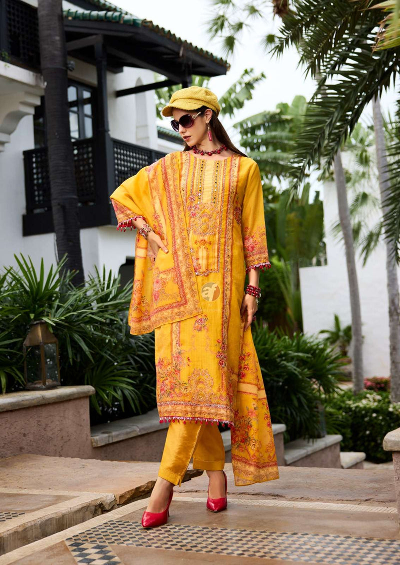 Anju Fabrics Inayat Tissue Digital Print Kurti Pant Dupatta Set