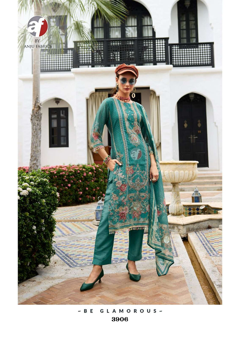 Anju Fabrics Inayat Tissue Digital Print Kurti Pant Dupatta Set