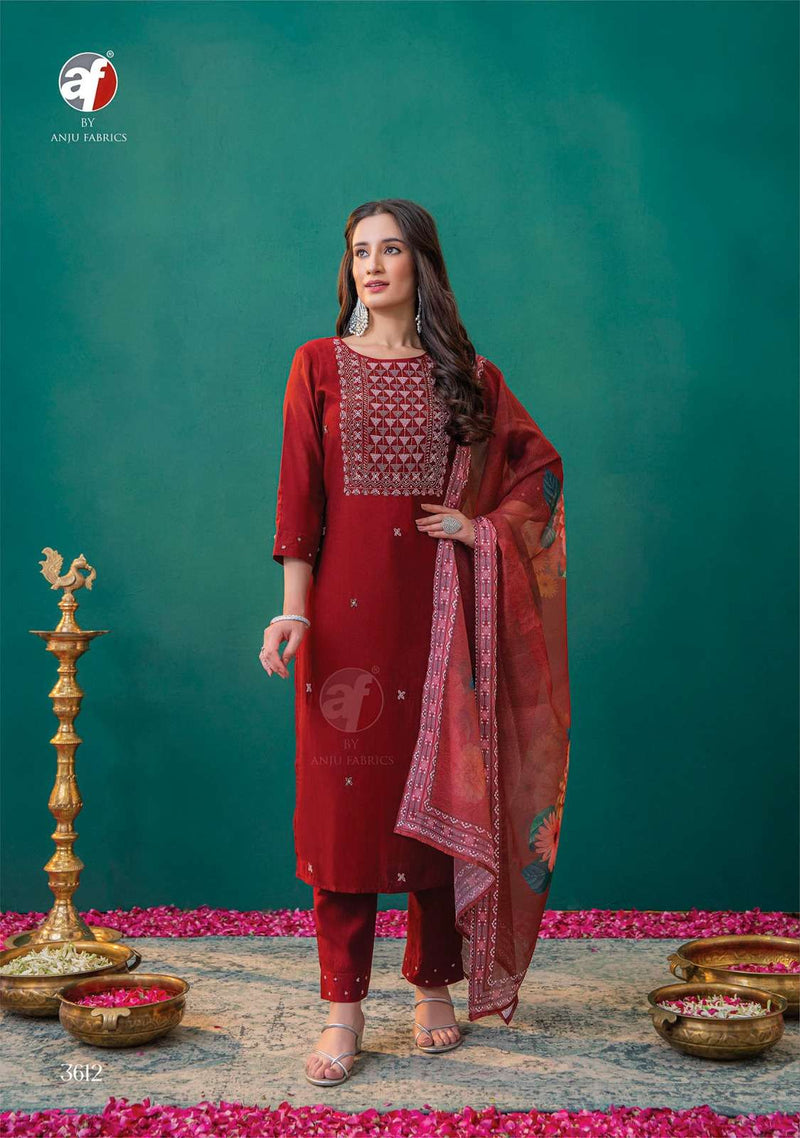 Anju Fabrics Nakhrali Vol 5 Modal Silk Designer Kurti Pant Dupatta Set