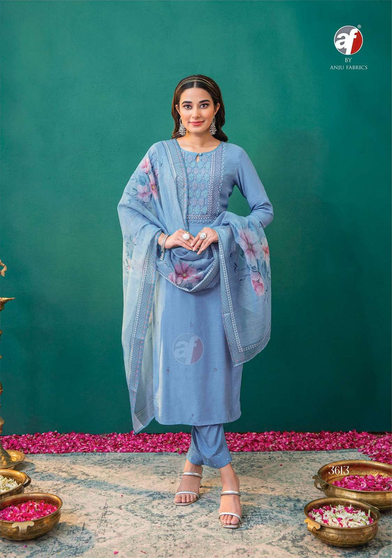 Anju Fabrics Nakhrali Vol 5 Modal Silk Designer Kurti Pant Dupatta Set