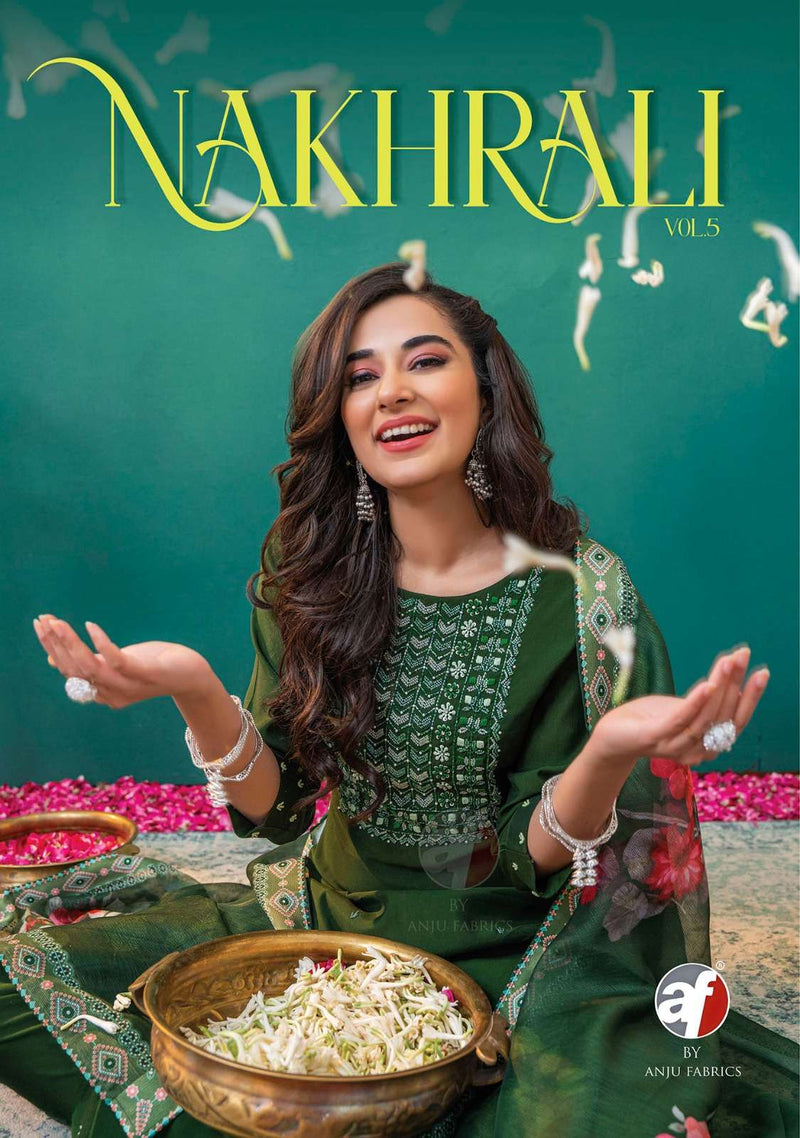 Anju Fabrics Nakhrali Vol 5 Modal Silk Designer Kurti Pant Dupatta Set