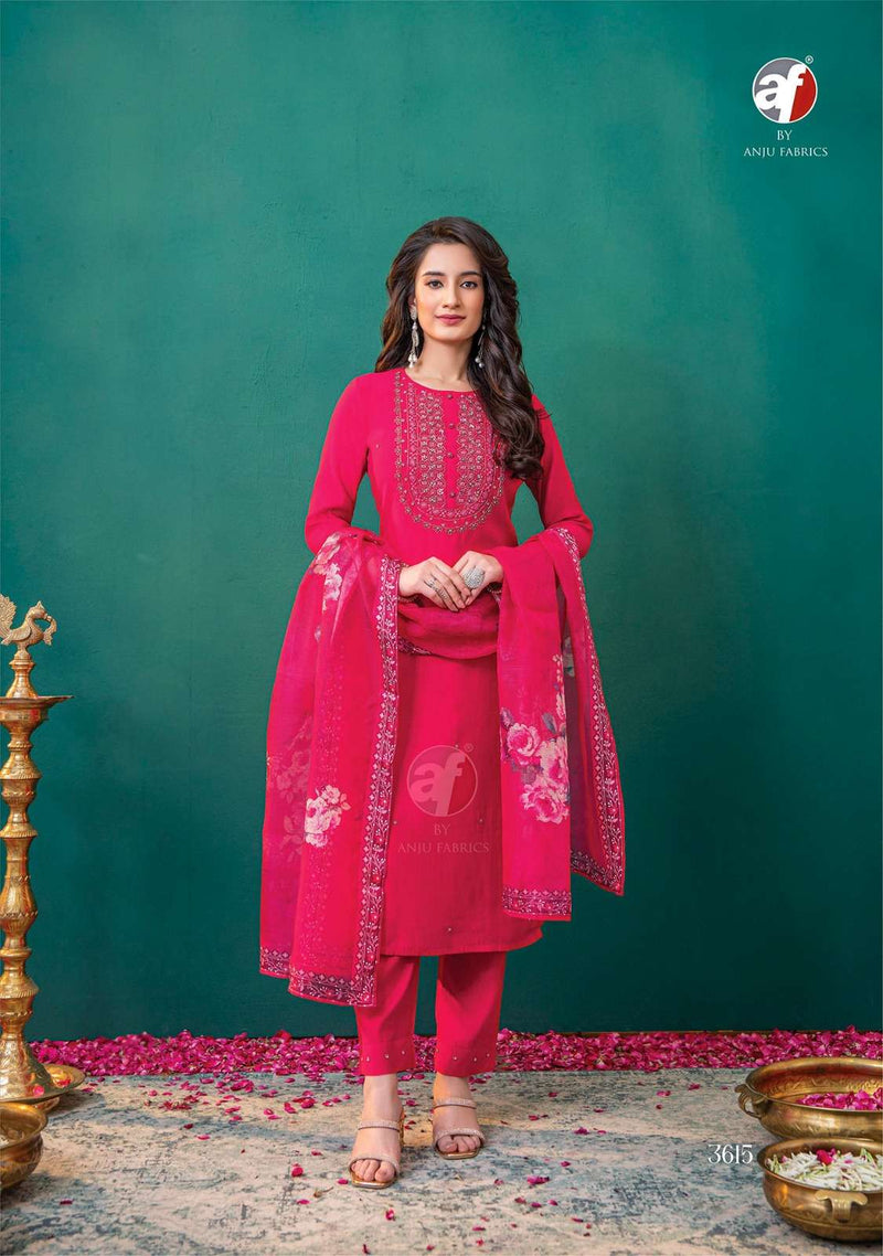 Anju Fabrics Nakhrali Vol 5 Modal Silk Designer Kurti Pant Dupatta Set
