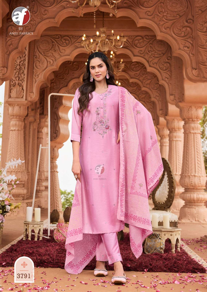 Anju Fabrics Once More Vol 4 Viscose Designer Kurti Pant With Dupatta