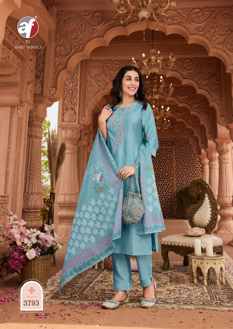 Anju Fabrics Once More Vol 4 Viscose Designer Kurti Pant With Dupatta