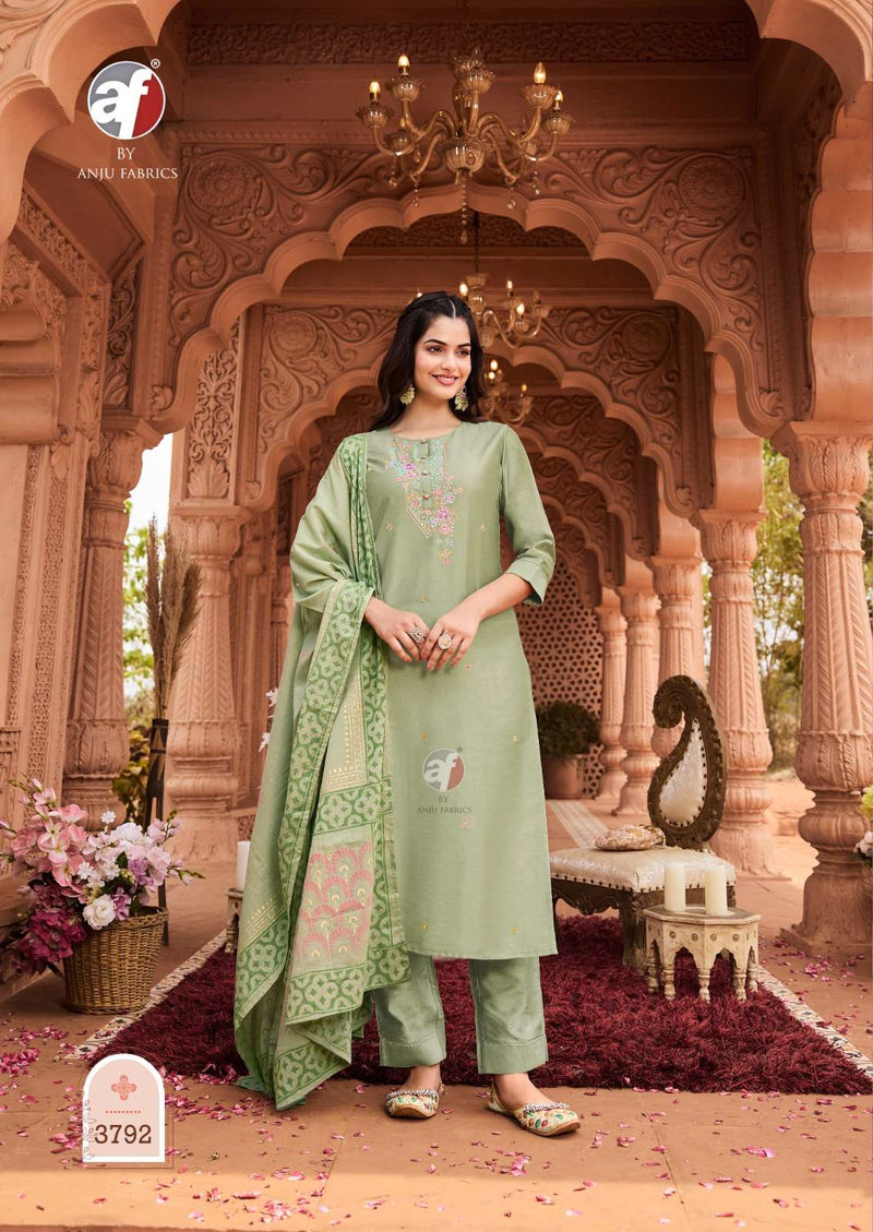 Anju Fabrics Once More Vol 4 Viscose Designer Kurti Pant With Dupatta