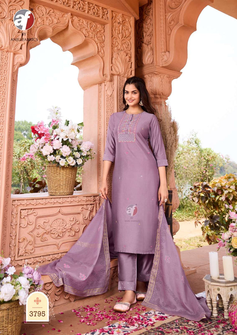 Anju Fabrics Once More Vol 4 Viscose Designer Kurti Pant With Dupatta