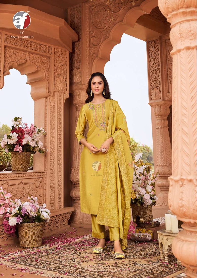 Anju Fabrics Once More Vol 4 Viscose Designer Kurti Pant With Dupatta