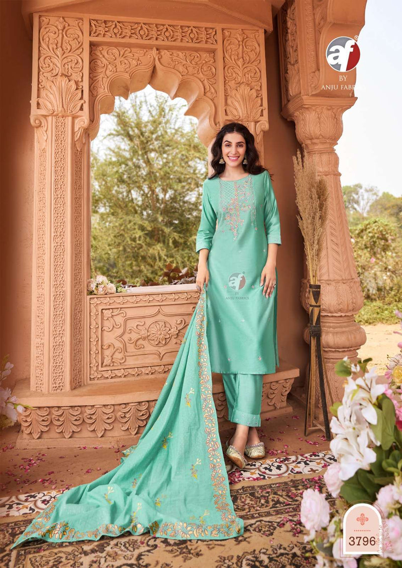 Anju Fabrics Once More Vol 4 Viscose Designer Kurti Pant With Dupatta