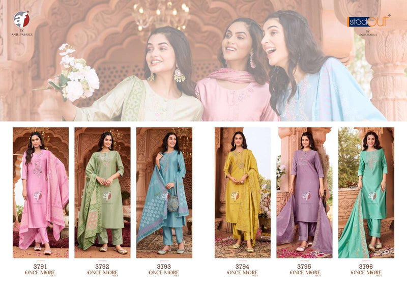 Anju Fabrics Once More Vol 4 Viscose Designer Kurti Pant With Dupatta