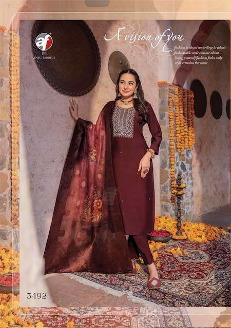 Anju Fabrics Sangeet Vol 5 Pure Viscose With Jacquard Digital Print Dupatta Heavy Designer Suit