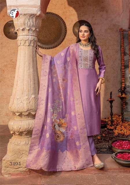 Anju Fabrics Sangeet Vol 5 Pure Viscose With Jacquard Digital Print Dupatta Heavy Designer Suit
